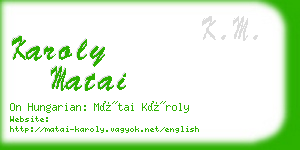 karoly matai business card